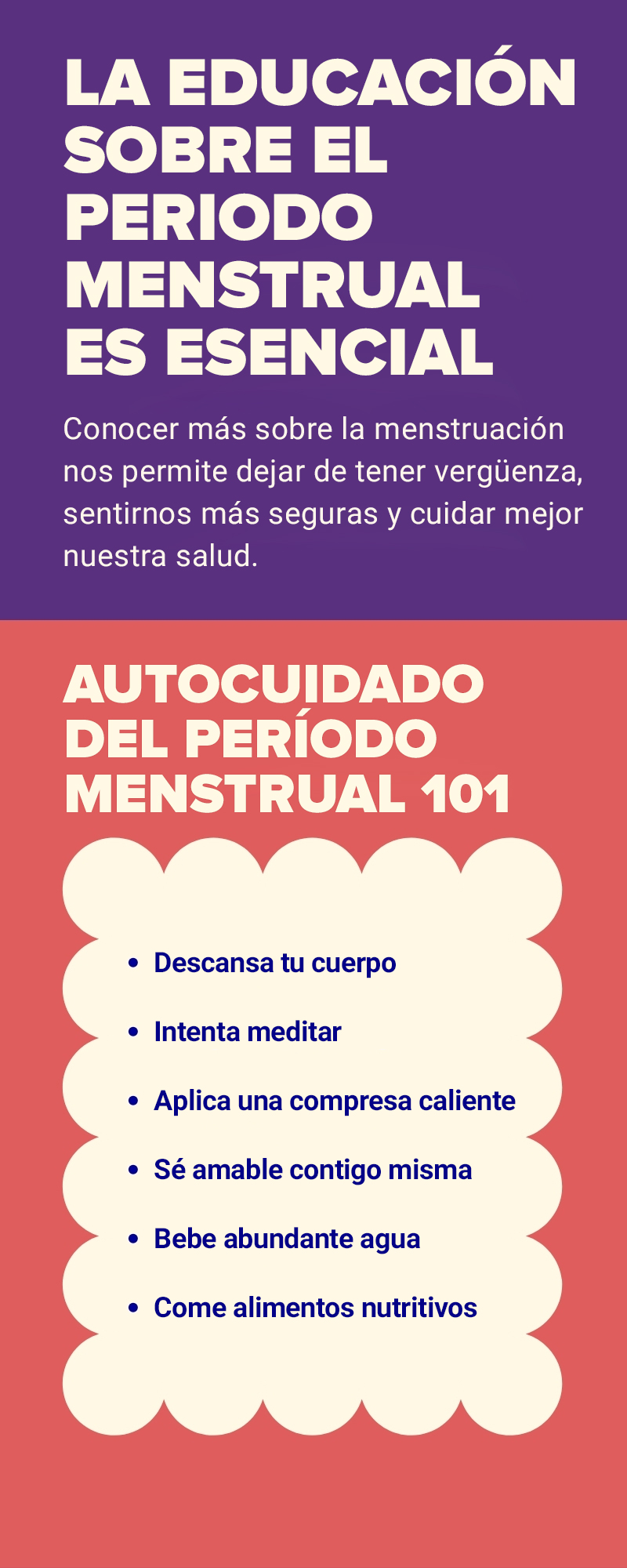 Infografía sobre el período menstrual